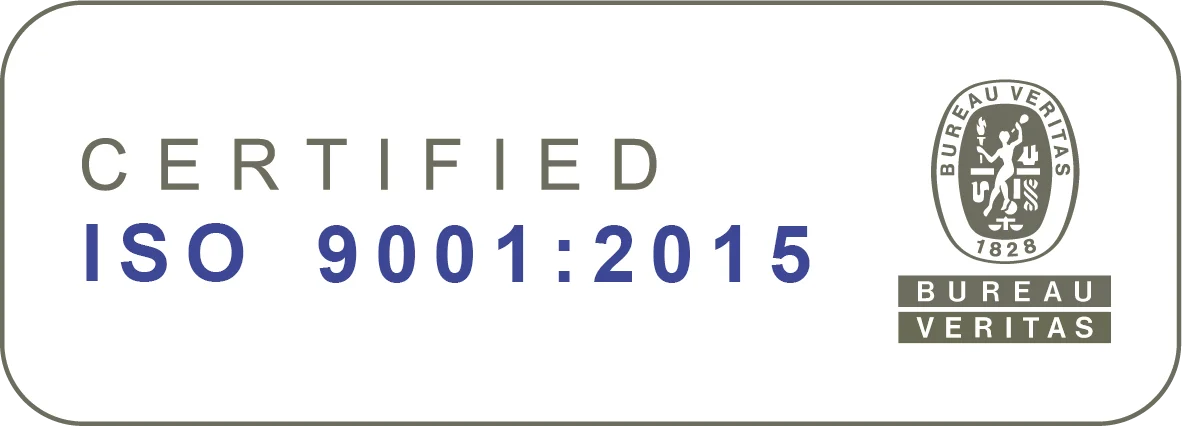 ISO 9001:2015 quality certification by Bureau Veritas
